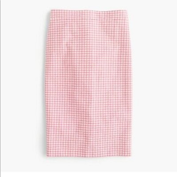 J. Crew Dresses & Skirts - Pink gingham pencil skirt